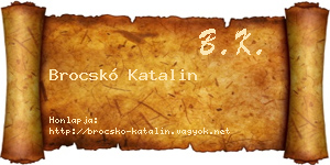 Brocskó Katalin névjegykártya